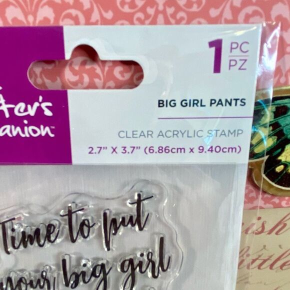 Crafter's Companion Clear Stamp NWT Big Girl Pants 1 Piece Handmade Cards - Picture 2 of 4